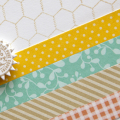Supplies

Stamps: On the Farm, Background Basics: Farm & Barn
Ink: Fine Linen, Harvest Gold, Classic Kraft
Cardstock: White
Patterned Paper: Summer Sunrise, Aqua Mist, Melon Berry, Fine Linen...