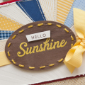 Supplies

Stamps: Hello Sunshine
Ink: Dark Chocolate, Summer Sunrise
Cardstock: Rustic White, Pure Poppy, Enchanted Evening, Spring Rain, versmark
Patterned Paper: Summer Sunrise, Enchanted...
