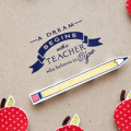 Supplies

Stamps: Teach & Inspire
Ink: True Black, Summer Sunrise, Berry Sorbet
Cardstock: Rustic White, Kraft
Patterned Paper: Pure Poppy polka dot
Dies: Teacher's Apple
Other: Frame by...