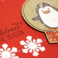 Penguin Snow Globe Card - detail