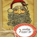 Holiday Santa Cracked Glass Card