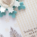 Supplies

Stamps: Winter Hills, Background Basics: Striped Sweater
Ink: Fine Linen, Dark Chocolate
Cardstock: White
Other: Snowflake Medley, Gingerbread