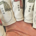This is a close up of the finger puppets created for the songs & poems.