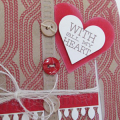 With All My heart sentiment and Knit Bits sweater