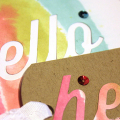 Watercolored Hello Card & Tag - detail
