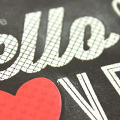 Hello Love Chalkboard Card - detail