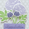 Supplies

Stamps: Cutting Garden
Ink: Plum Pudding, Winter Wisteria, New Leaf
Cardstock: Rustic White, Winter Wisteria
Patterned Paper: Soft Stone polka dot
Dies: Cutting Garden