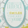 Supplies
Stamps: Spiral Bouquet, Stylish Sentiments-Birthday (PTI);
Ink/Card Stock: Baja Breeze, Summer Starfruit (SU); White (PTI); Silver (VersaColor);
Other: Limitless Layers-Oval lg die...