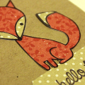 Hello Calico Foxy Card - detail