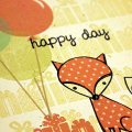 Happy Day Foxy Card - detail