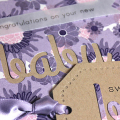 Floral New Baby Card & Tag - detail