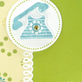 Supplies
Stamps: Heart-2-Heart #4, Borders & Corners: Cirlces (PTI);
Ink/Card Stock: Simply Chartreuse, White (PTI); Taken with Teal (SU);
Other: Petals & Paisleys DSP (SU); Loop de Loop border...