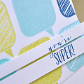 You're Super! hand stamped background Card Detail
