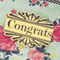 Supplies

Stamps: Boutique Borders: Congrats
Ink: True Black
Cardstock: Harvest Gold, Hibiscus Burst
Patterned Paper: Crate Paper (flea market)
Dies: Boutique Borders: Congrats
