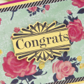 Supplies

Stamps: Boutique Borders: Congrats
Ink: True Black
Cardstock: Harvest Gold, Hibiscus Burst
Patterned Paper: Crate Paper (flea market)
Dies: Boutique Borders: Congrats