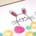 Flowers for Easter Bunny Card - detail