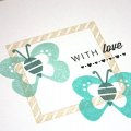 With Love Butterfly Card - detail