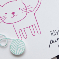 Supplies

Stamps: Cat's Meow, Super Stripes
Ink: True Black, Raspberry Fizz, Aqua Mist
Cardstock: White
Dies: Cat's Meow, Tipped Tops