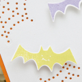 Supplies

Stamps: Happy Spooky Halloween
Ink: Limeade Ice, Winter Wisteria, Summer Sunrise, True Black
Cardstock: Orange Zest, Soft Stone, White
Dies: Happy Spooky Halloween, Along Came a Spider