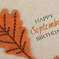 Happy September Birthday Card - detail