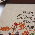 Happy October Birthday Card - detail