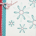 Supplies

Stamps: Freshly Fallen, Snow Globe Sentiments
Ink: Aqua Mist, Pure Poppy, Tropical Teal
Cardstock: Rustic Cream, Pure Poppy
Patterned Paper: Tropical Teal stripes
Other: baker's...