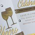 Anniversary Wishes Card and Wine Bottle Tag - detail