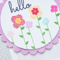 Supplies

Stamps: Hello There
Inks: Pure Poppy, Raspberry Fizz, Sweet Blush, New Leaf, Summer Sunrise, Aqua Mist, Lavender Moon, True Black
Cardstock: Rustic White, vellum
Patterned Paper:...