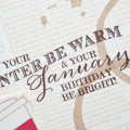 Supplies

Stamps: Birthday Classics: January, Drips & Dribbles, Heart-2-Heart #1
Inks: Fine Linen, Dark Chocolate, Classic Kraft, Pure Poppy
Cardstock: Vintage Cream
Dies: Heart-2-Heart #1