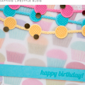 Stamps: Hey, Cupcake, Confetti Garland Borders

Ink: hibiscus burst, aqua mist, sweet blush, classic kraft, simply chartreuse, raspberry fizz, winter wisteria, plum pudding, scarlet jewel, pure...