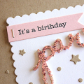 Pink Sparkle Birthday Invitation - detail