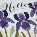 Watercolor Iris Card - detail