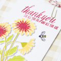 Supplies

Stamps: Flower Favorites
Ink: Harvest Gold, Pure Poppy, Simply Chartreuse, Limeade Ice, True Black
Cardstock: White
Patterned Paper: Chicken Scratch Gingham
Dies: Flower Favorites...