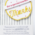 Supplies

Stamps: Enclosed: Apple, Keep It Simple: Teacher, Tucked In: Thank You, Polka Dot Basics
Ink: True Black, Pure Poppy
Cardstock: White, Luxe Gold
Patterned Paper: Black & White...
