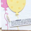 Supplies

Stamps: Tucked In: Birthday, Polka Dot Basics I

Ink: Snow White, True Black, Harvest Gold

Cardstock: Hibiscus Burst, Harvest Gold, White

Dies: Shaker Shapes Balloons, Balloon...