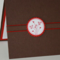 This is the front of a very simple little thank you card using Simple Little Things (anniversary set).  I love the way the dark chocolate twill ribbon looks on top of the pure poppy satin ribbon....