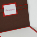 This is the inside of the thank you card.  i thought the dark chocolate was too dark to write directly on so i chose to add the pure poppy and white CS so i would have a place to jot down a little...