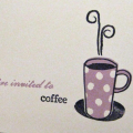 Simple Coffee Invitation.  I added stickles after I took the photo.