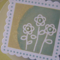 Double Inked flower card - up close