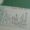 close up of recipe box card