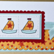 Stamps: Bitty Baby Blessings, Stars are from Wise Owl
Ink: Pure Poppy, Noir
Paper: Pure Poppy, Summer Sunrise, Aqua Mist
Ribbon: Aqua Mist
Other: Scallop Scissors from Provocraft, Fiskars...