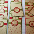 Mass Produced Christmas Cards

Stamps: Snowfall, Holiday Tags
Ink: Pure Poppy, Ripe Avocado
Cardstock: Pure Poppy, Ripe Avocado, Kraft
Ribbon: Pure Poppy
Other: Martha Stewart Punch,...