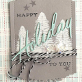 STAMPS: Joyful Christmas
INK: True Black; Versamark - craft supply, Soft Granite - Hero Arts
PAPER: Holiday Plaid paper pad, Aqua Mist cardstock; other - gray cardstock from craft store
DIES:...