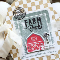STAMPS: Barnyard Sentiments, Petite Places: Barnyard, On the Farm
INK: Classic Kraft, True Black, Stormy Seas, Pure Poppy
PAPER: White
DIES: Petite Places: Barnyard dies
OTHER: corner rounder,...