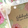STAMPS: Bold Blossoms
INK: Fresh Snow, Lovely Lady, Pure Poppy, Mint Julep, New Leaf, True Black
PAPER: Classic Kraft, Holiday Plaid, white cardstock
DIES: none
OTHER: enamel dots, seam...
