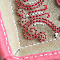 Monogrammed Rectangle Stitched Tray - detail