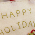 Happy Holidays Door Hanger - Stitched Greeting