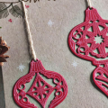 Merry Christmas Ornaments Card - detail