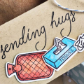 Sending Hugs Tag & Tissue Box - detail