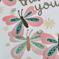 Thank You Butterflies Card - detail